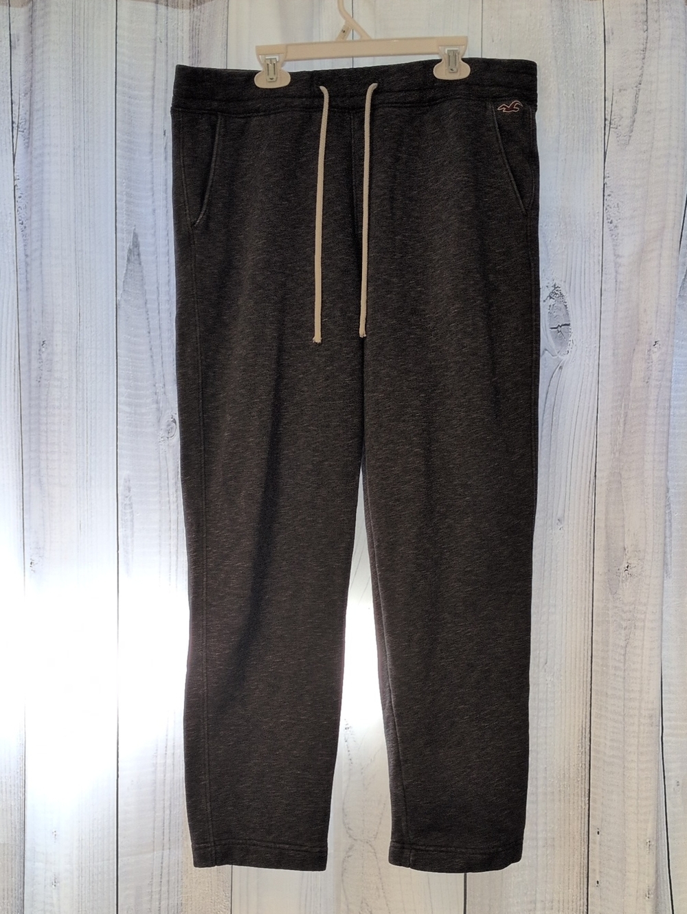 Hollister Men's Dark Charcoal Drawcord Joggers